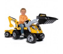 Vaikiškas minamas traktorius-buldozeris su kaušu ir priekaba - vaikams nuo 3 metų | Builder | Smoby 710301